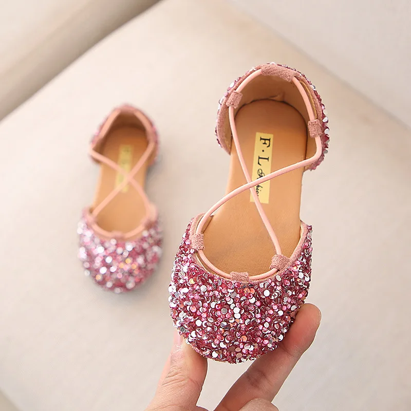

2019 summer shoes for girls princess sandals Korea style fashion children shoes bling diamond dancing shoes