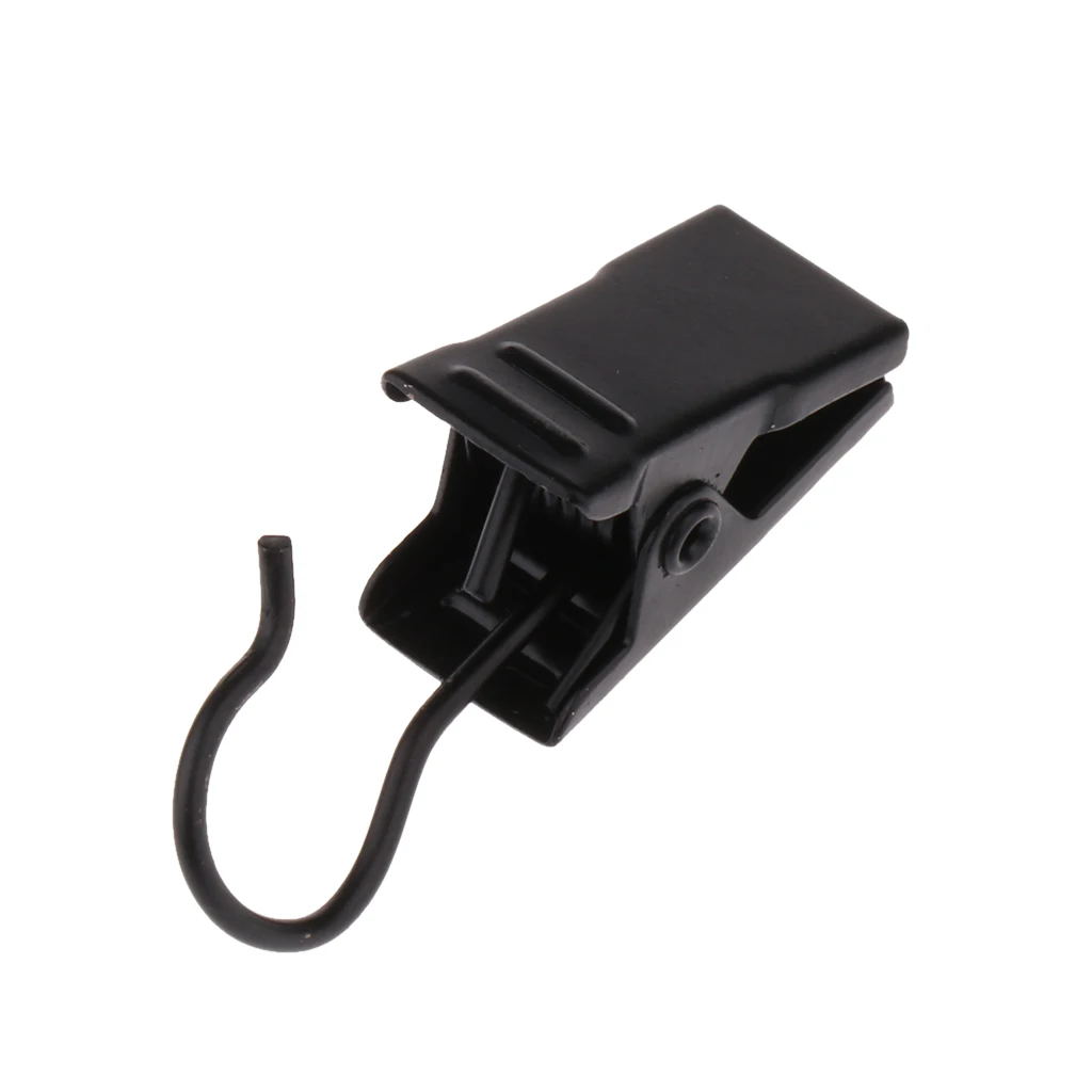 30Pcs Heavy Duty Curtain Clips with Hook Spring Clamps Curtain Glider Hanger Hook Black 32mm