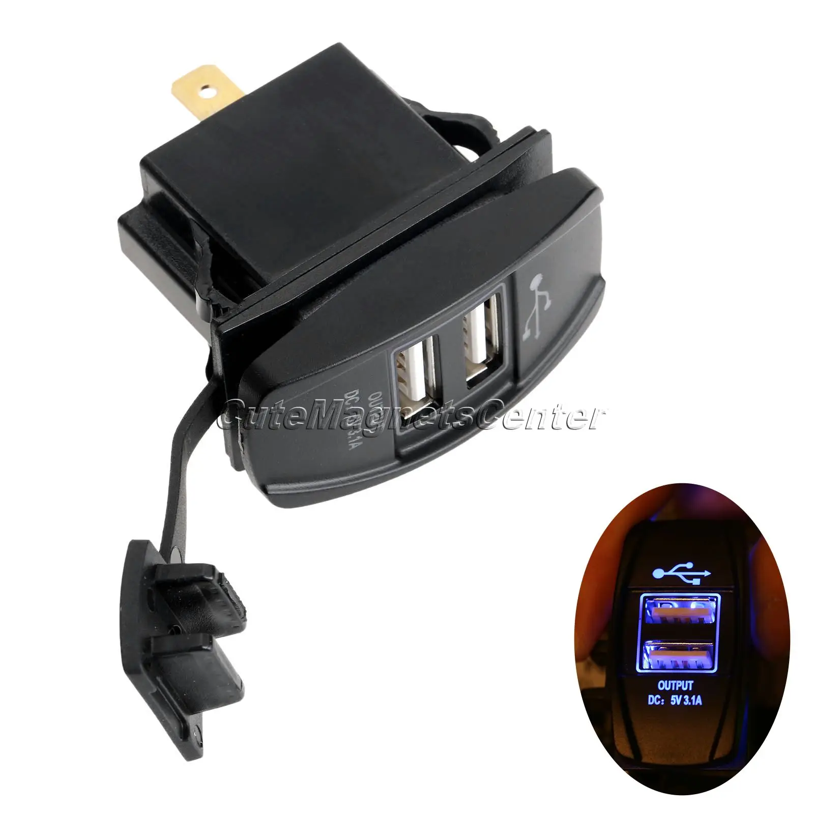 Универсальное автомобильное зарядное устройство с двумя usb портами адаптер