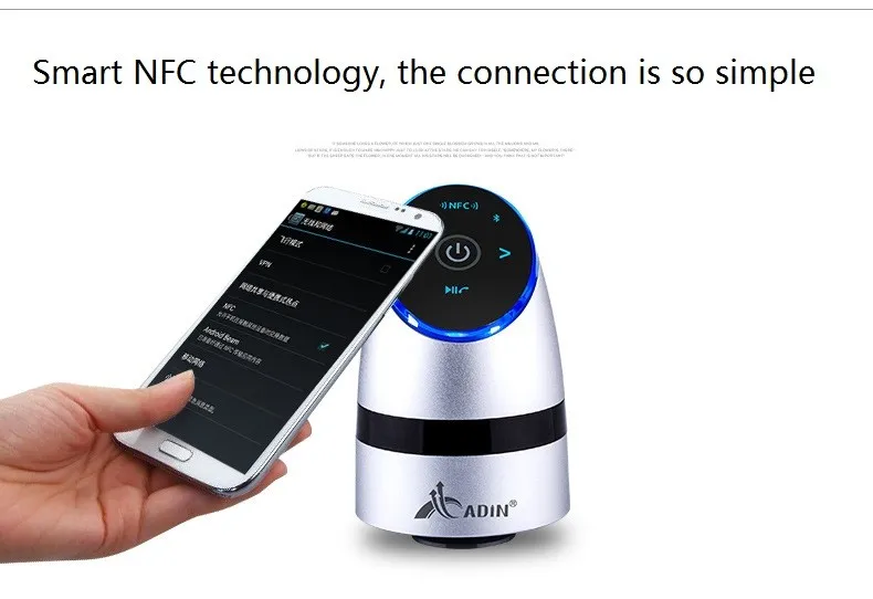 ADIN Металлический Вибрирующий Динамик s 26 Вт NFC Bluetooth Hands-free телефонный звонок сабвуфер Мини компьютерный динамик 360 стерео бас-динамик s