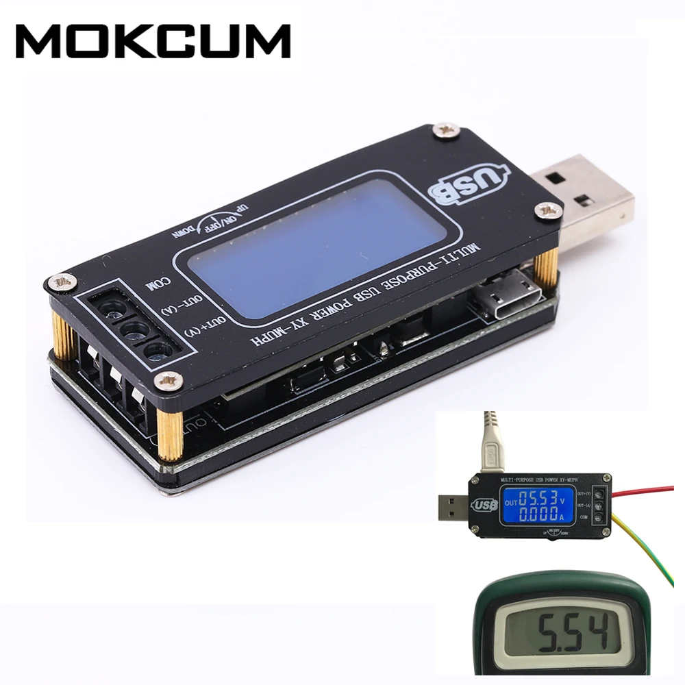 

DC USB Step UP/Down Power Supply Module Boost Buck Converter LCD Voltmeter Ammeter Battery Capacity Tester Temperature Display