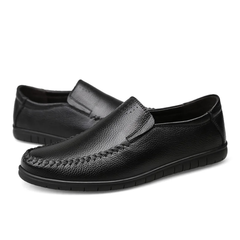 

2018 New Big Size slip on Casual Men Loafers Spring and Autumn Mens Moccasins Shoes Genuine Leather Men's Flats Shoes