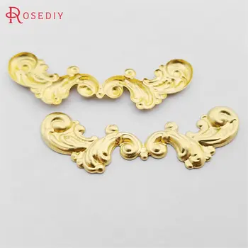 

(30338-2)20PCS 62x21MM Not plated color Brass Decorative Spacer Stereo Flower Border Diy Jewelry Findings Accessories Wholesale