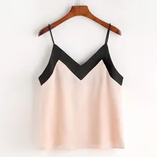 Элегантный женский укороченный топ, женская шифоновая рубашка, повседневные летние топы без рукавов, Модные женские свободные майки с v-образным вырезом, рубашки Camis розового цвета# Z