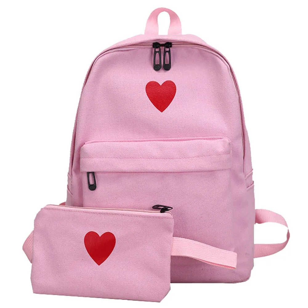 

Canvas girl heart backpack student buns mother bag Female Shoulder Bag Sac a Dos Travel Ladies Bagpack Mochila Feminina H30531