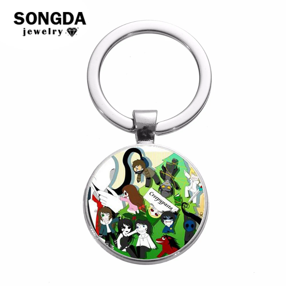 

SONGDA Jeff And Jane The Killer Keychain Creepypasta Creepy Pasta Ticci Toby Printed Gothic Key Chain Halloween Gift for Friends