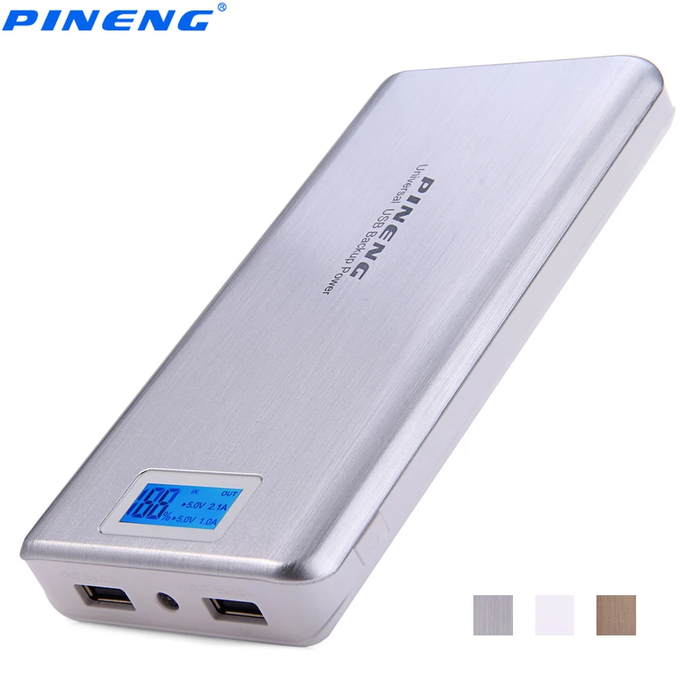 PINENG PN999 20000 мАч Мощность Bank Dual USB внешний Батарея Зарядное устройство Портативный Мощность банк ЖК-дисплей Дисплей