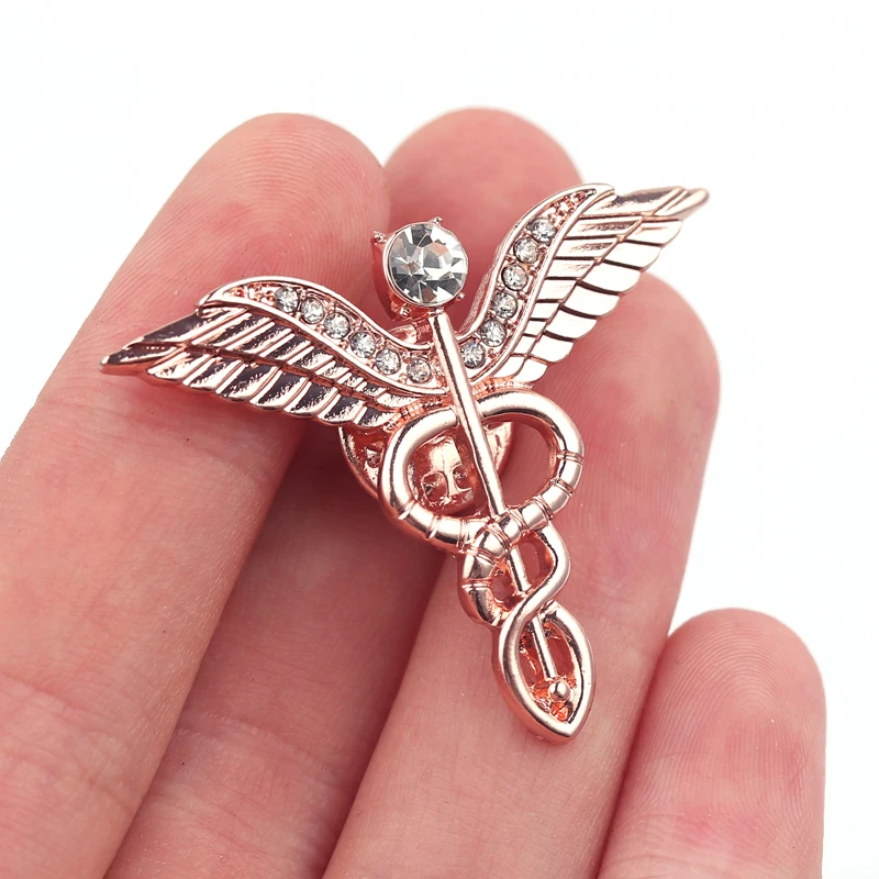 Золотой цвет клипса Caduceus медицинские ювелирные изделия подарок для доктора