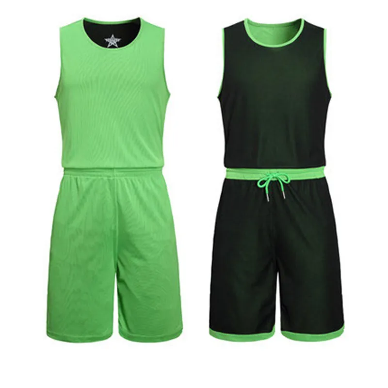 DIY basketball jerseys Set Uniforms kits Child Men Reversible Basketball shirts shorts suit Sports clothes Double-side Sportswea