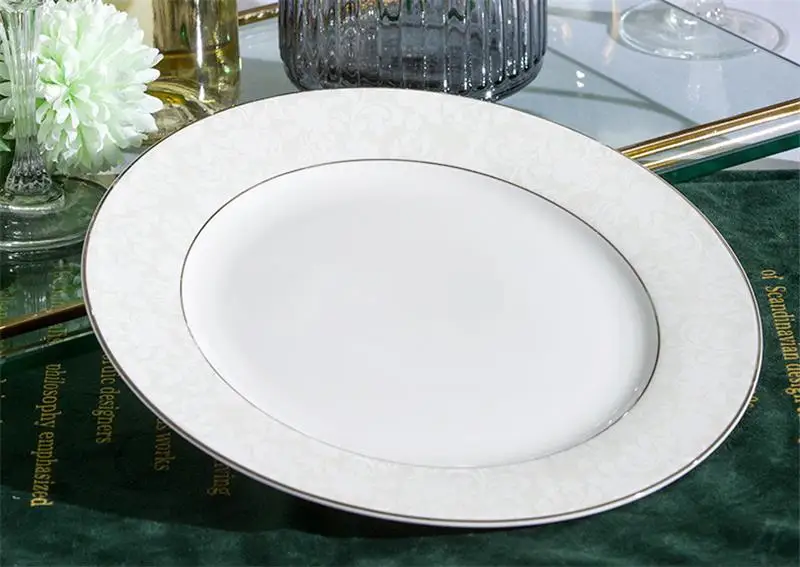 Набор из 2 предметов 8 дюймов + 10 настоящие тарелки костяного фарфора наборы