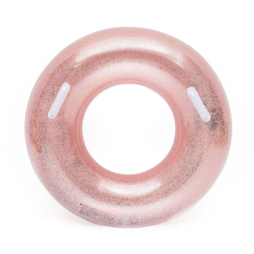 

PVC Water Party Sequins Floating Swimming Ring Inflatable Lifebuoy With Handle Thickened Pool Accessory Wear Resistant Adults