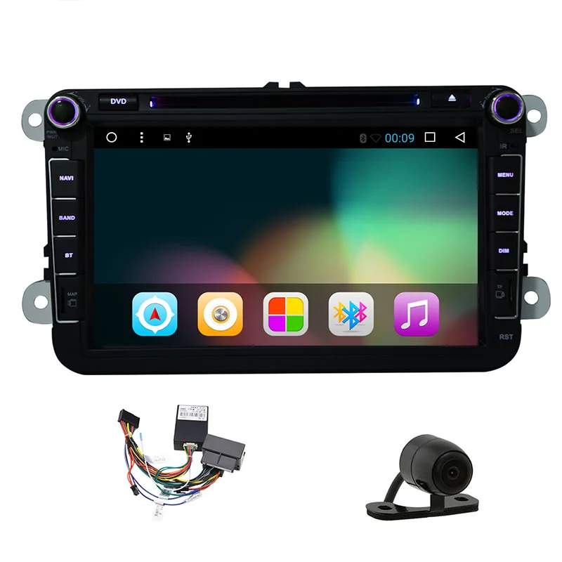 Монитор DVR 3G 1024*600 Android10.0 автомобильный Радио dvd плеер для VW Passat POLO GOLF Skoda Seat Leon