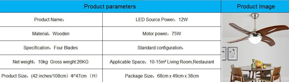 Us 119 88 Four Blades Single Light Hunter Fans 42 Inch Indoor Ceiling Fan Lamp Decorative Ceiling Fans With Light Kit Remote Control In Ceiling Fans