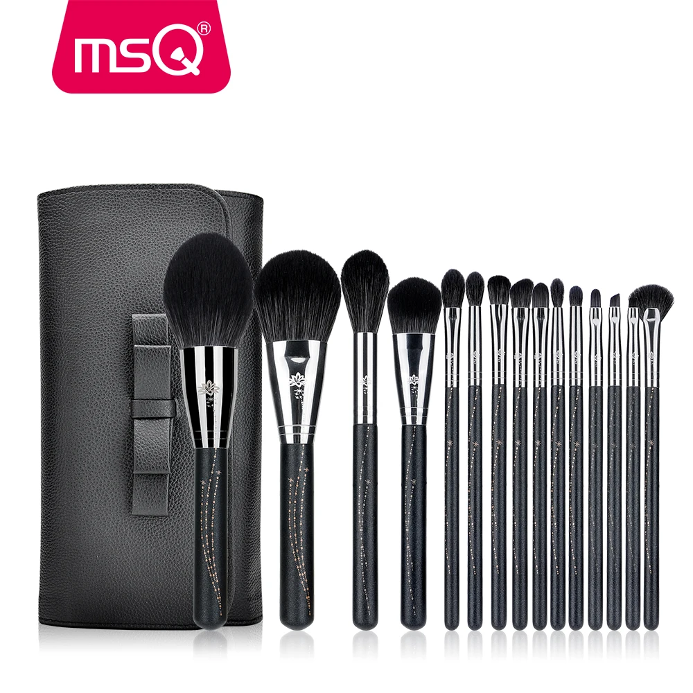 MSQ 15pcs Professional Makeup Brushes Set Eyeshadow Foundation Powder Make Up Brushes Set Synthetic Hair With PU Leather Case MSQ 15pcs Professional Makeup Brushes Set Eyeshadow Foundation Powder Make Up Brushes Set Synthetic Hair With PU Leather Case