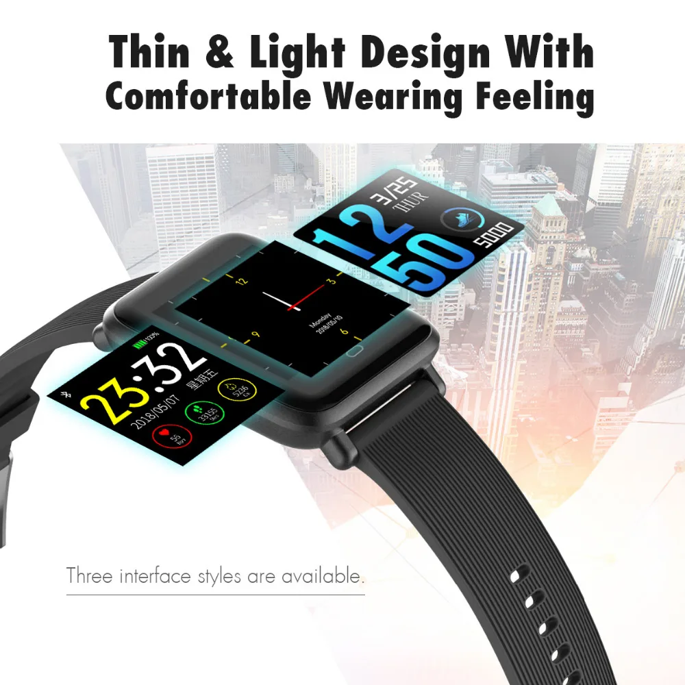 Diggro Q9 Smart Watch Blood Pressure Heart Rate Monitor IP67 Waterproof Sport Fitness Trakcer Watch Men Women Smartwatch
