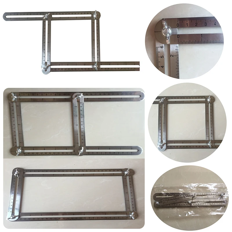 

1Pcs Stainless steel Adjustable Multi-Angle Four-Sided Folding Ruler Measuring Instrument Measuring Tool For Wood Working Mayitr
