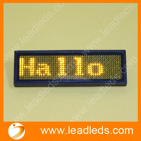 

rechargeable led name tag badge support German and other multi languages