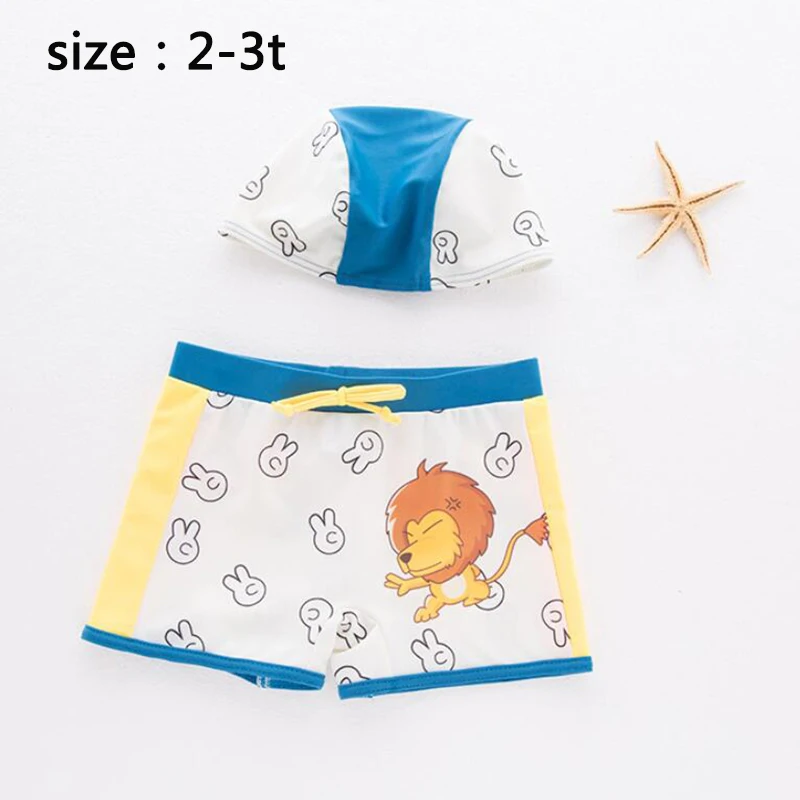 size 2-3t Пляжные шорты для мальчиков; детские плавки; детские купальные костюмы для мальчиков; одежда для купания с принтом льва; купальный костюм для детей 1-7 лет - Цвет: size 2-3t