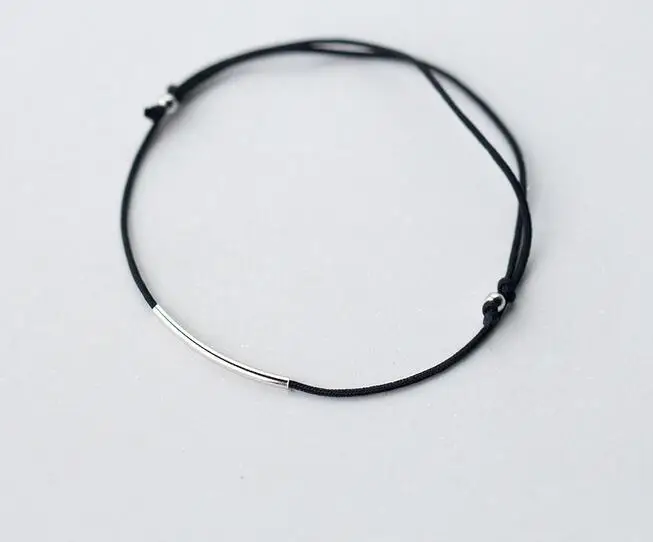 Real 925 Sterling Silver Jewelry Black Cord Smile Bar Thin Tube Lucky Chain Bracelet Adjustable Gtls340 huismerk kopen in de aanbieding Real 925 Sterling Silver Jewelry Black Cord Smile Bar Thin Tube Lucky Chain Bracelet Adjustable Gtls340 huismerk kopen in de aanbieding