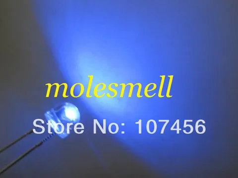 Emissor de Luz Azul do Diodo Conduziu o Ângulo 5mm do Diodo Emissor de Luz do Azul do Strawhat de 5mm Lote Frete Grátis!!! Diodo do Azul Strawhat de 5mm Largo 1000 Pçs –