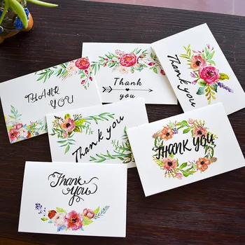 

24pcs/48pcs Rural THANK YOU Gift Cards Lot Thank You Cards Wedding Small With Envelope Postcards Greeting Card Post Cards