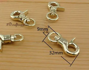

Lobster Clasps Clips Claw purse hooks Swivel snap hook light gold 12pcs AC125