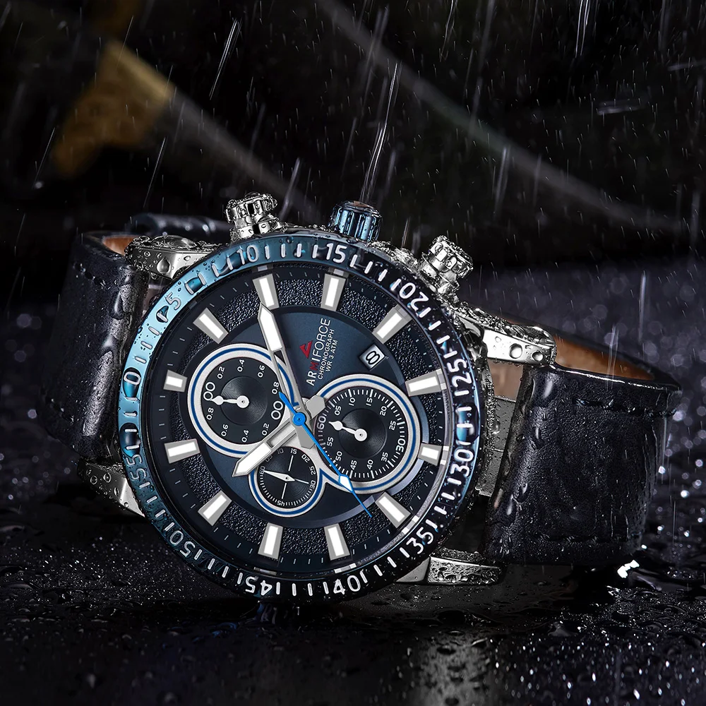 ARMIFORCE Mens Watches Top Brand Luxury New Fashion Business Quartz Watch Men Leather Waterproof Sports Watches Relogios