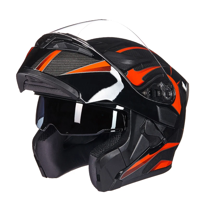 2017 New GXT dual lens open face motorcycle helmet full cover flip up