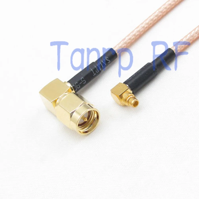 

50CM Pigtail coaxial jumper cable RG316 extension cord 20in MMCX male to SMA male plug both right angle RF adapter connector