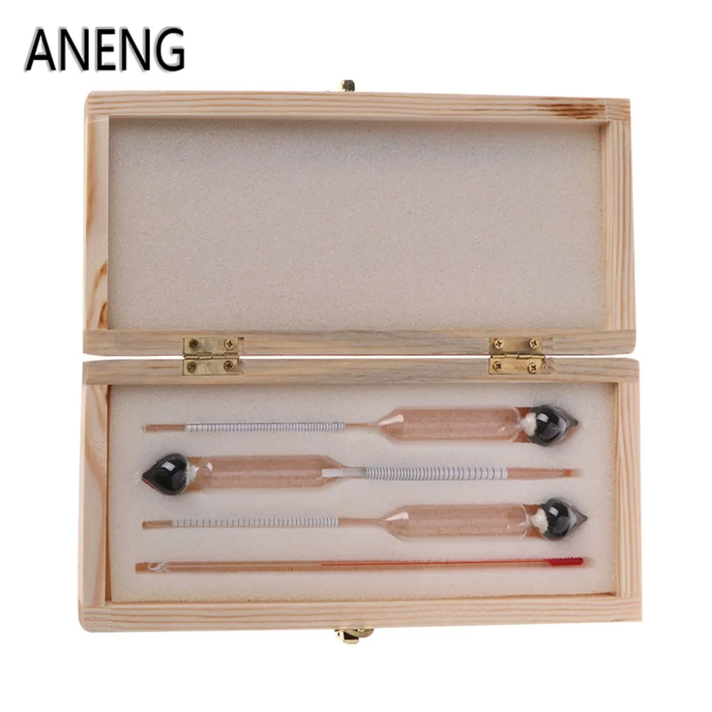 ANENG 3 Pcs 0-100% Hydrometer Alcoholmeter Tester Set Alcohol Concentration Meter + Thermometer High quality | Инструменты