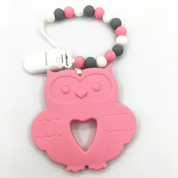 

Silicone teething Pacifier Clips BPA Free Baby Teether Colorful Silicone mickey Bead Clip Holder Pacifier Soother For Baby