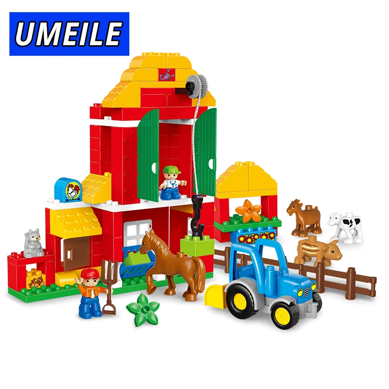 Бренд UMEILE 123 шт. оригинальные животные большие частицы Строительные блоки Набор