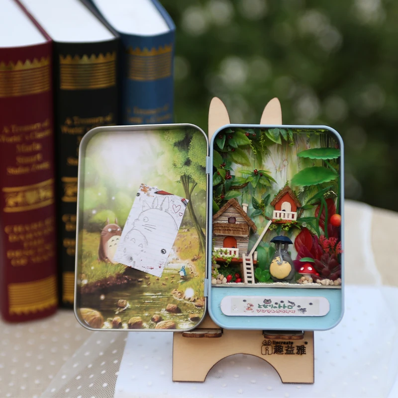 Box Theatre DIY Doll House Furniture Miniatura For Dollhouse Light House For Dolls Toys For Children JUNGLE TIME T001#E