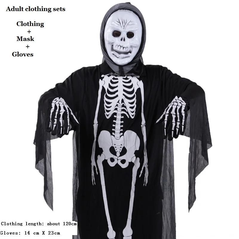 Костюм призрака, скелета, косплей, белый, черный, Костюм Скелета,, костюм для вечеринки на Хэллоуин - Цвет: 6