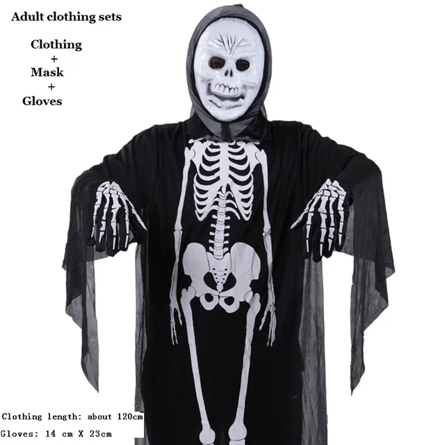Ghost Skeleton Cosplay Costumes White Black Skeleton costume 2018 ...
