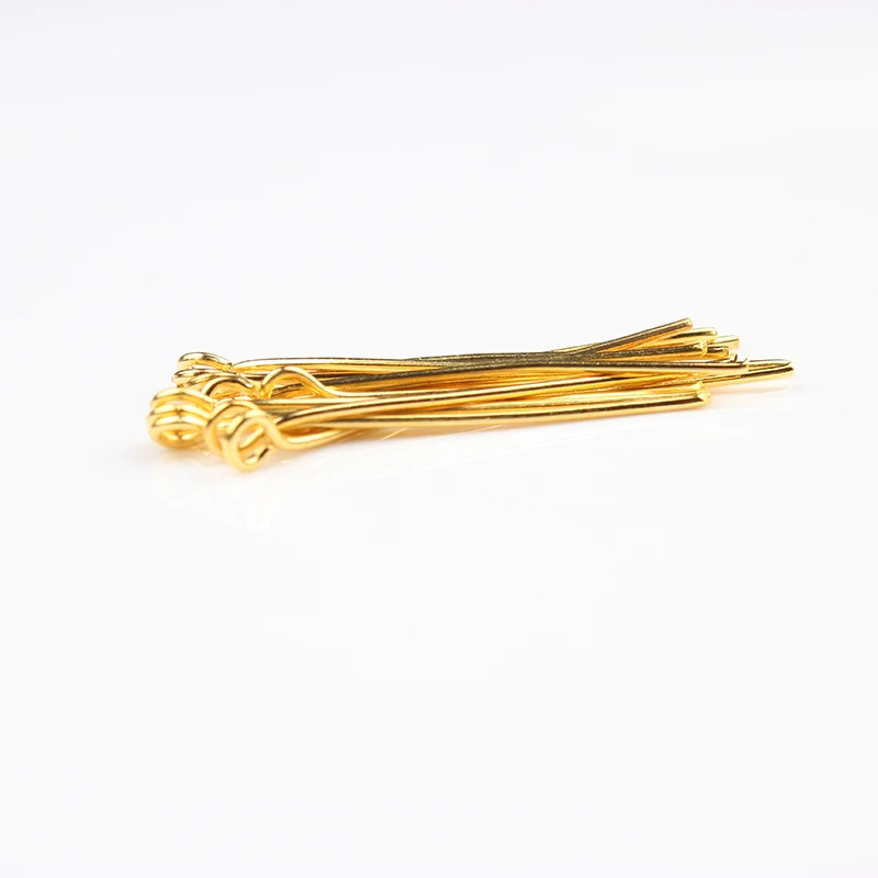 Jewelry accessories wholesale and retail Diy head pin and eye pin beads pin gold colour 16MM-70MM 100PCS have stock