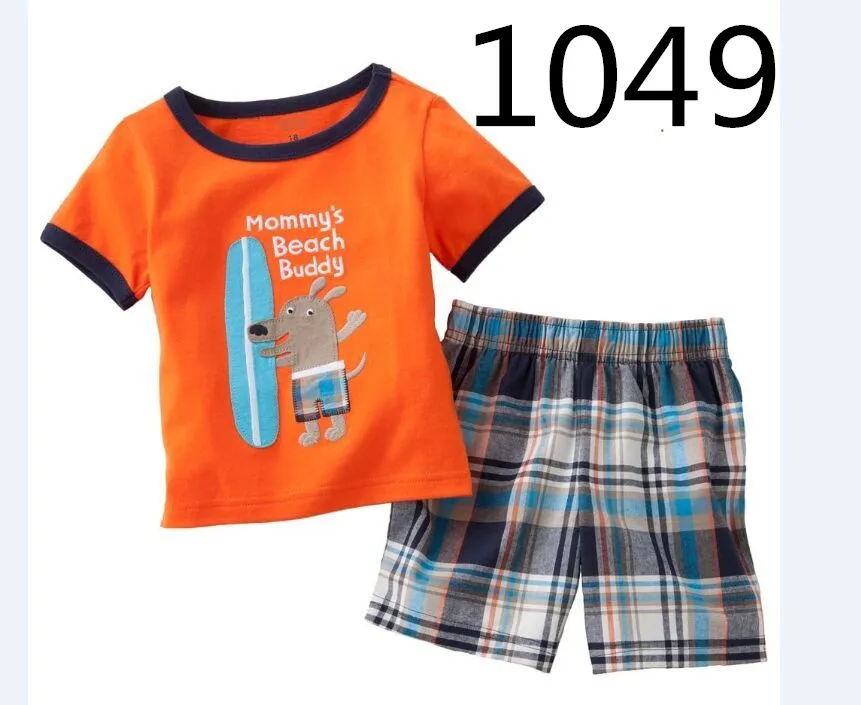 Детская одежда для сна для маленьких мальчиков и девочек, детская футболка с короткими рукавами+ шорты, Пижамный костюм, одежда для сна для мальчиков и девочек, домашняя одежда, пижамные комплекты gf - Цвет: color at picture