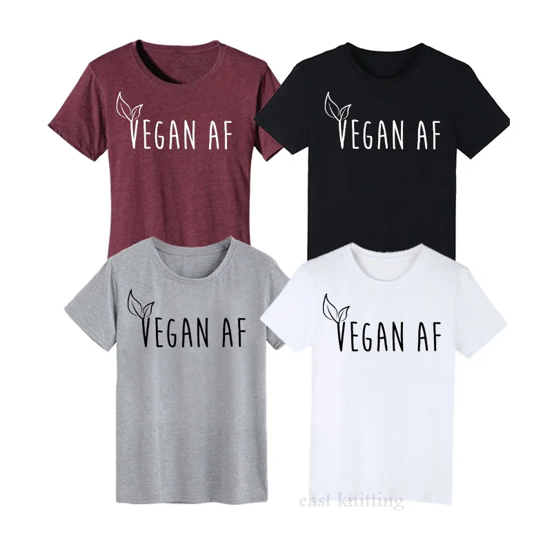 

2019 new VEGAN AF simple fashion English design European and American trend foreign trade explosion models ladies T-shirt