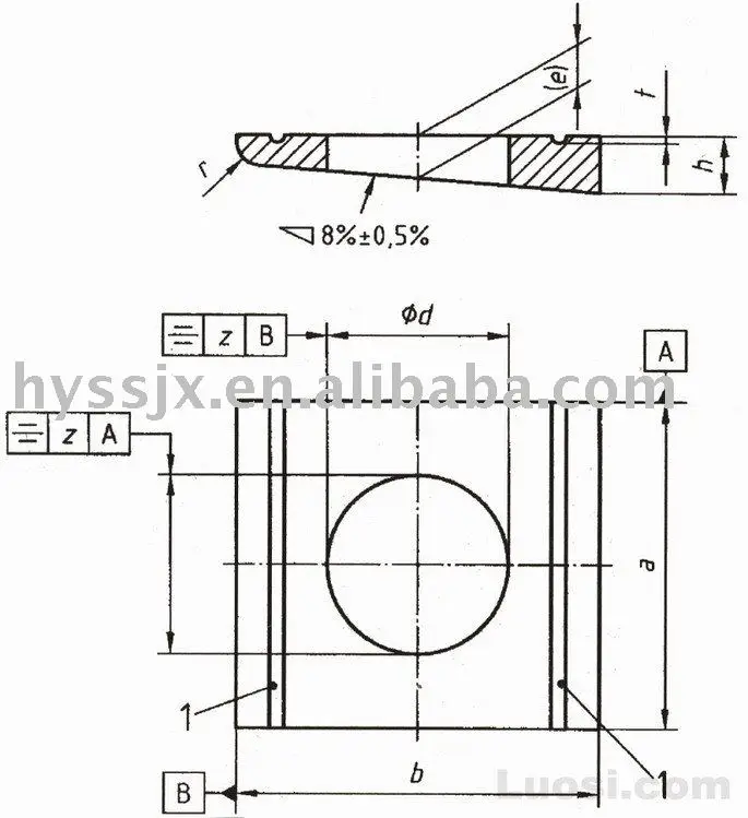 DIN 434 Square taper steel washers for use with channel sectionssteel
