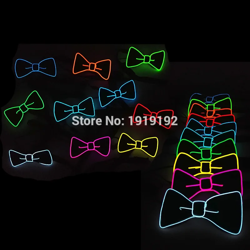 Устойчивый на 10 цветов модный дизайн светящийся мигающий галстук-бабочка led DJ's, EL галстук-бабочка для вечерние, бар, клуб, DJ