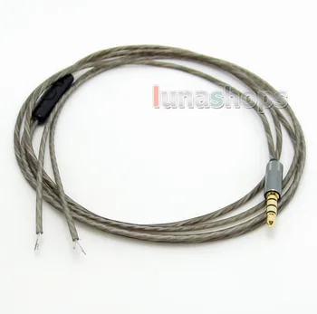 

LN004392 1.3m Bulk Silver Plated + 5N OFC 3.5mm Earphone audio DIY cable with Mic remote
