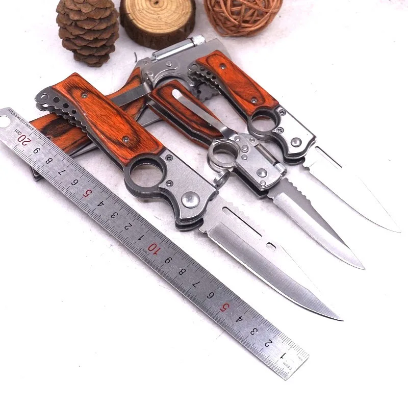 Folding Tactical Knife Survival Camping Hunting Pocket Knife With LED