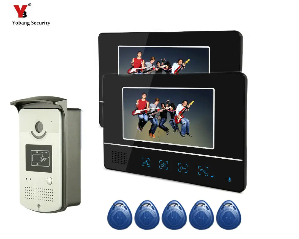 

Yobang Security 7" Home Video Intercom Doorbell phone System With Hands Free Monitor Intercom Waterproof Outdoor IR Camera