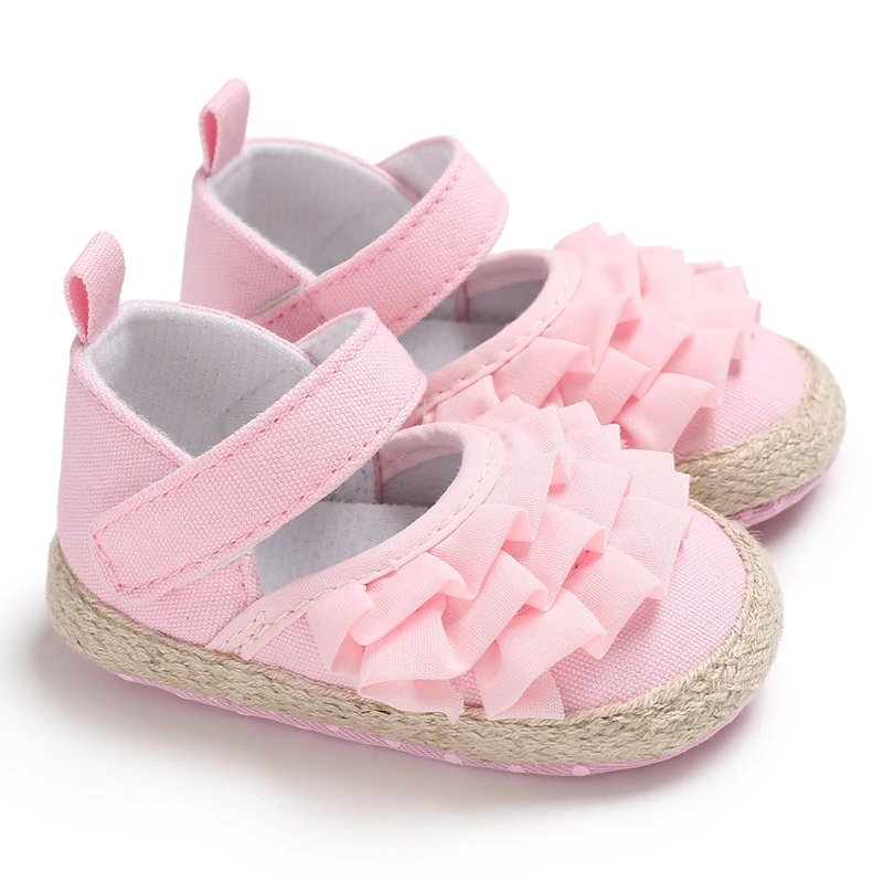 Summer Bowknot Newborn Girl Shoes Sandals ShoesToddler Baby Soft Sole Shoes Crib Prewalker Shoes Ruffles Summer