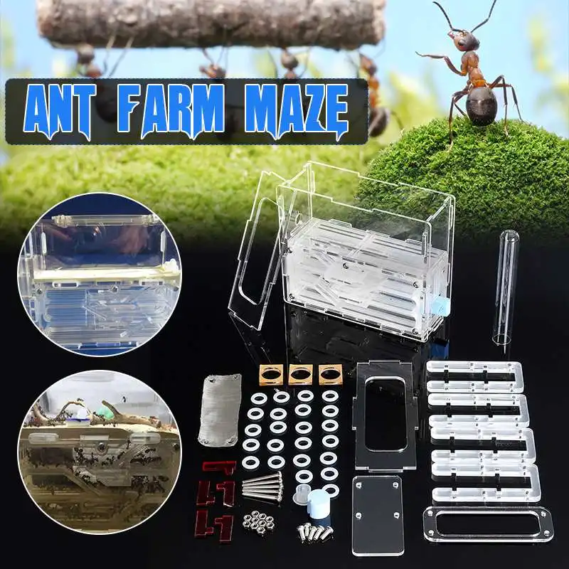 

150x54x110mm 3D Ant Farm Maze Earth Nest Formicarium Housing DIY Ant Farm House Display Box For House Ants