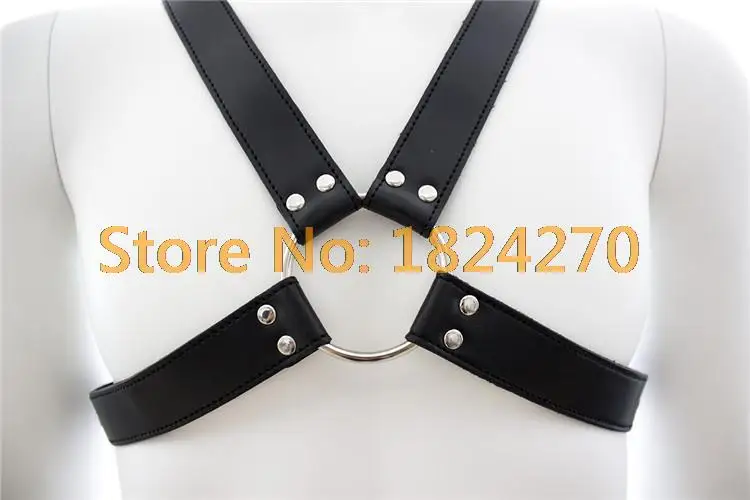 Faux Leather Hot Sexy Lingerie for Men Sex Fetish Bondage Body Harness Male Primitive Lingerie with Dress Erotic Costumes