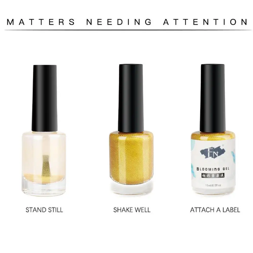 

Watercolor Ink Liquid Nail Polish Gel Effect Marble Gradient Manicure Women Nail Art Sands Halo Liquid Diluent Bubble Amber Gold