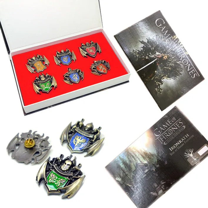Экшн-Игра престолов игрушки для косплея Breastpin House STARK Baratheon брелоки с гербами игрушки набор дом Тиреллов Targaryen подвесные игрушки