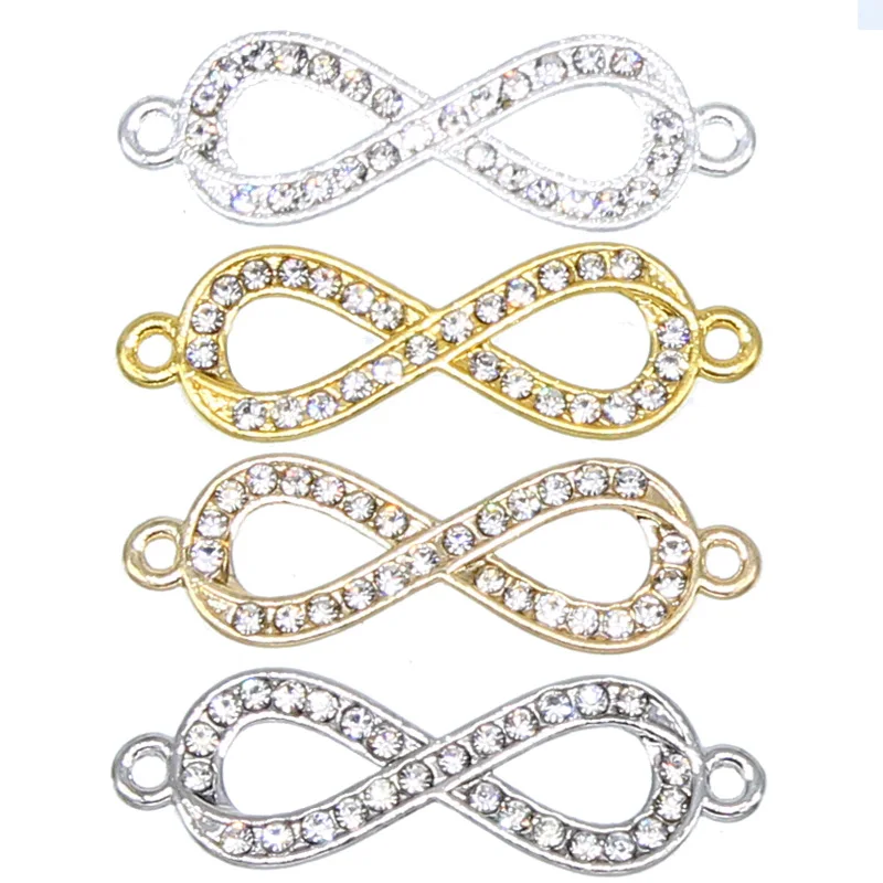 6 stücke gold überzogene silber 8 förmigen unendliche stecker schmuck machen armband zubehör DIY prozess 30*10mm
