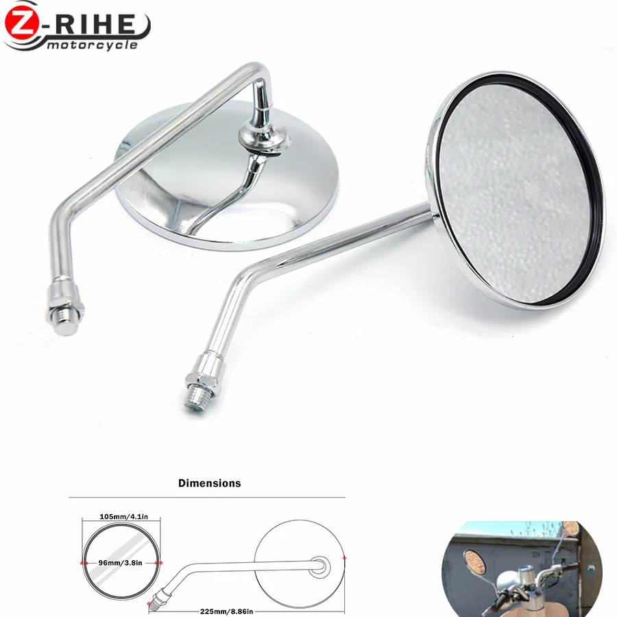 Motorcycle Mirrors 8mm 10mm Universal Motorcycle Side Rearview Mirrors For Yamaha Honda kawasaki suzuki duvati  bmw Motorbike